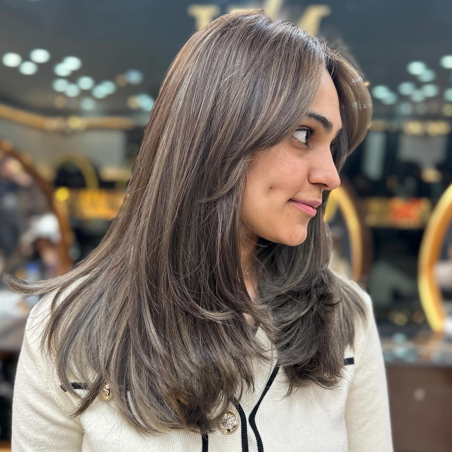 13. Gesichtsfristschichten mit rauchiger Aschebraun (dunkle aschbraune Haarfarbe)