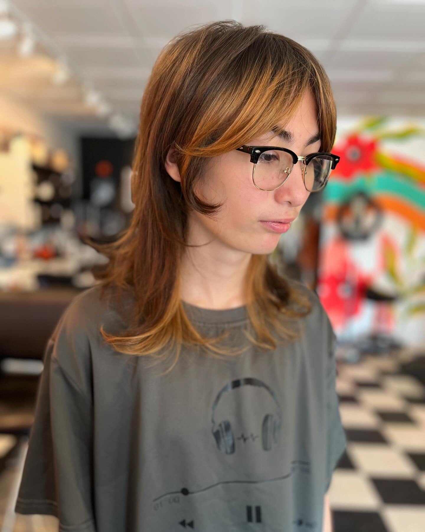 13. Goldener Kupfer Wolf geschnitten mit geschnittenen Schichten (Wolfshaarschnitte)