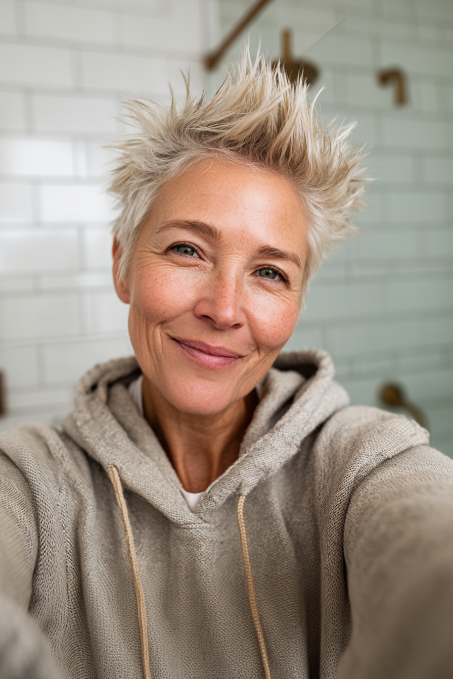 13. Honigblond, Stachel Shag (stachelige Frisuren für ältere Frauen) - Stachelige Frisuren für ältere Frauen