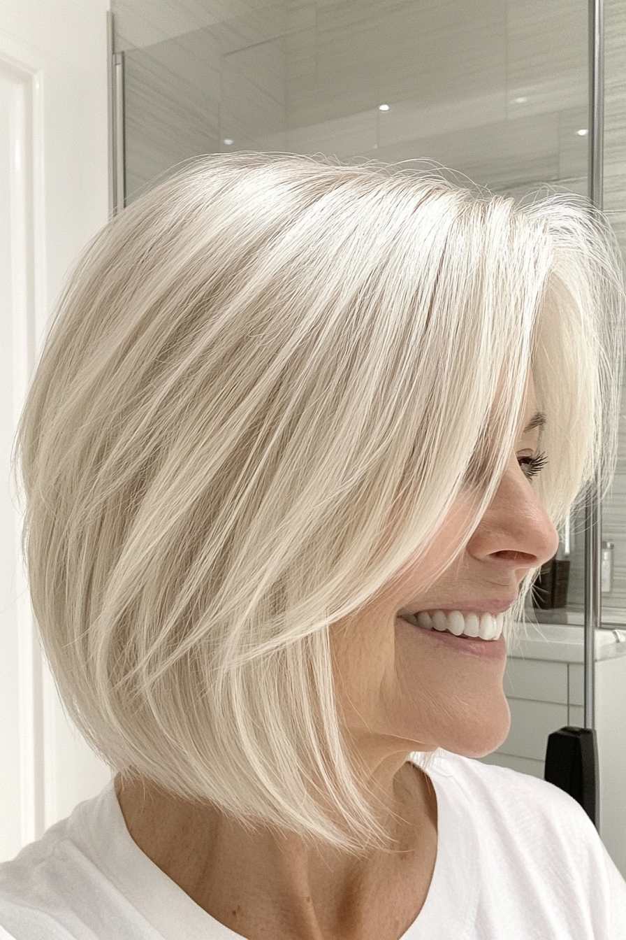13. eisiger blonde Wispy Bob (freche Haarschnitte für ältere Frauen) - freche Haarschnitte für ältere Frauen