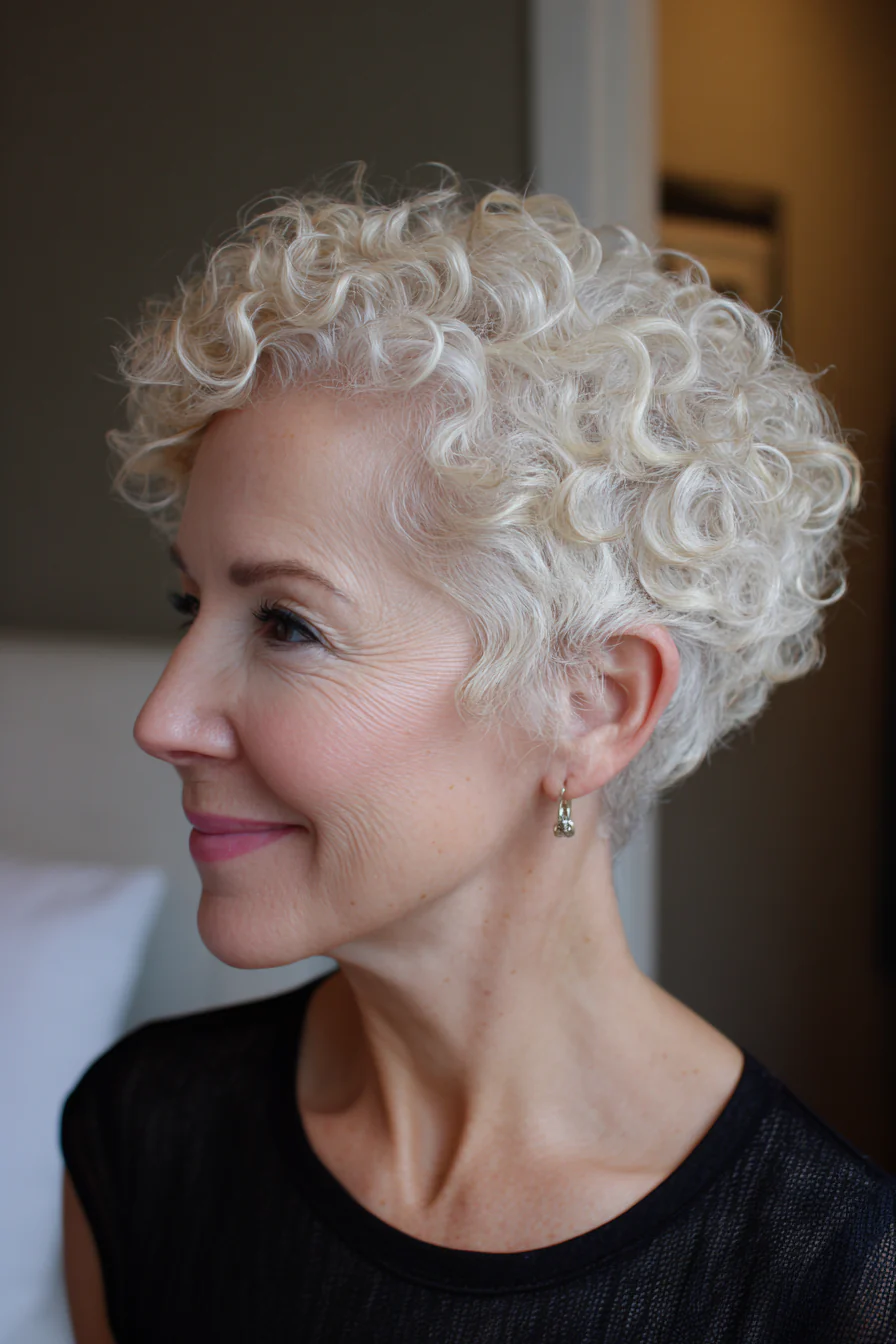 13. Elfenbeinfarbene lockige konische Schichten (geschichtete lockige Frisuren) – geschichtete lockige Frisuren