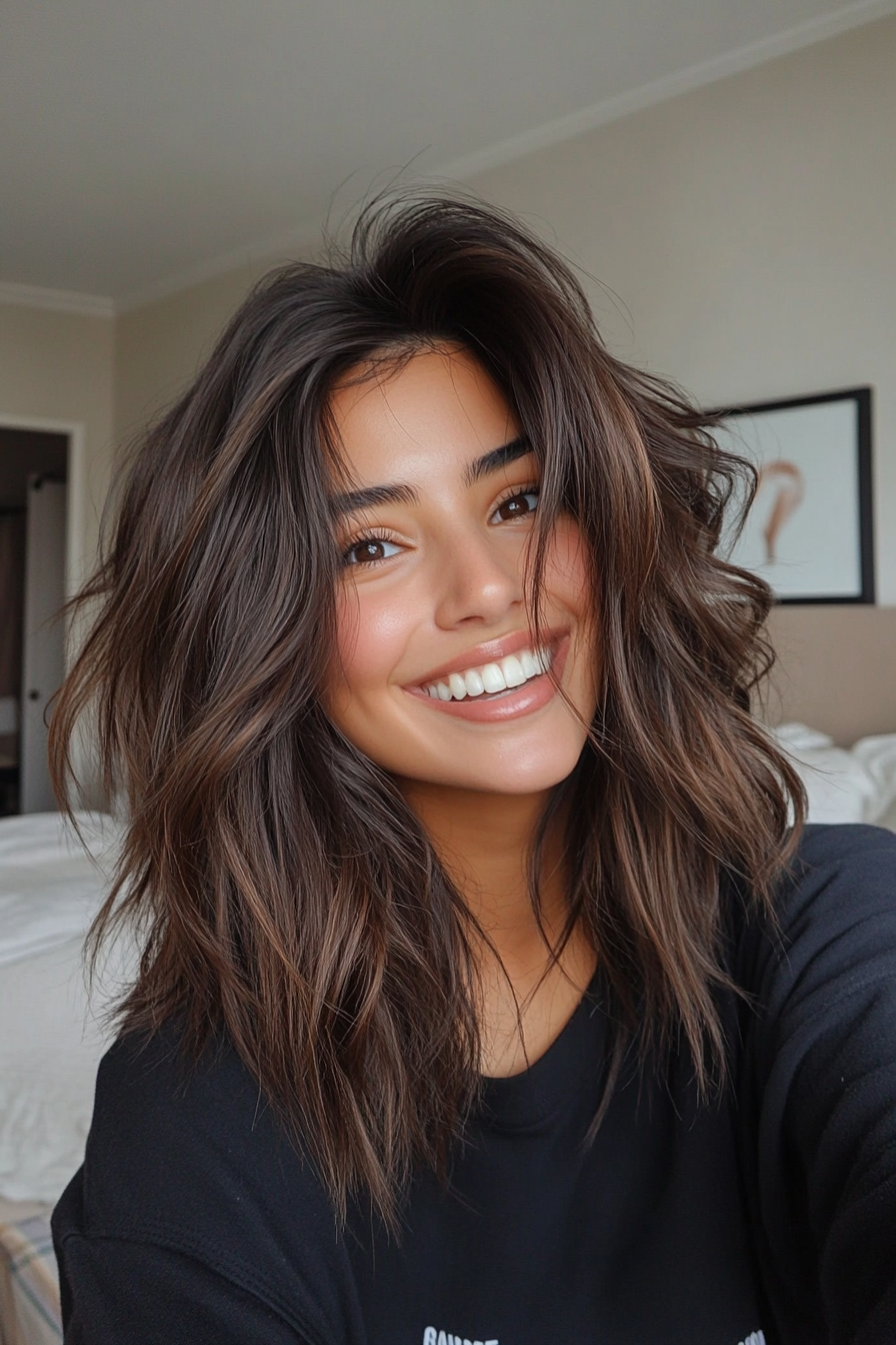 13. Layered Colarbone in reichem Espresso (unordentliche Frisuren) - Unordentliche Frisuren