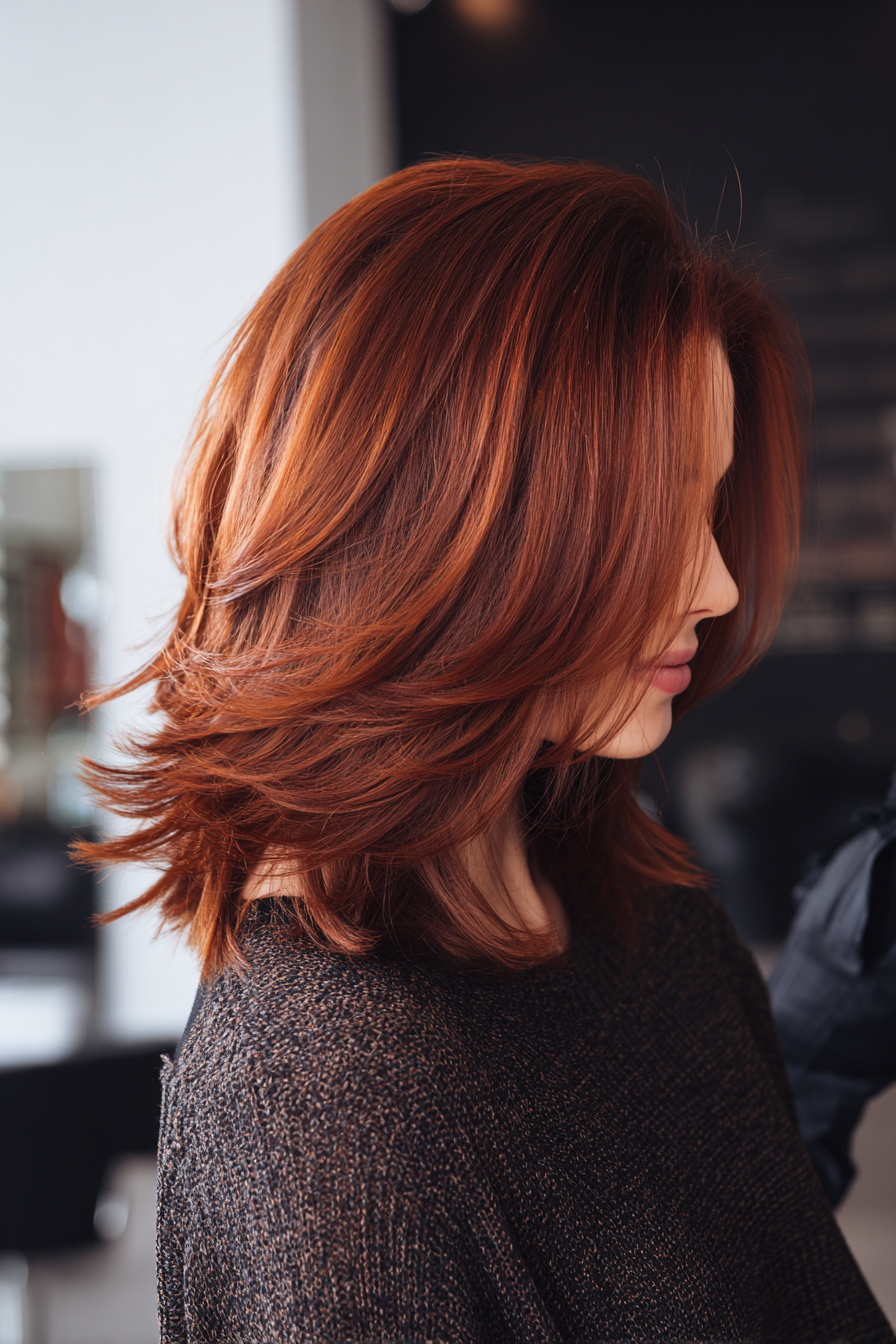 13. Layered Lob mit kastanter Balayage (einfache Frisuren) - einfache Frisuren