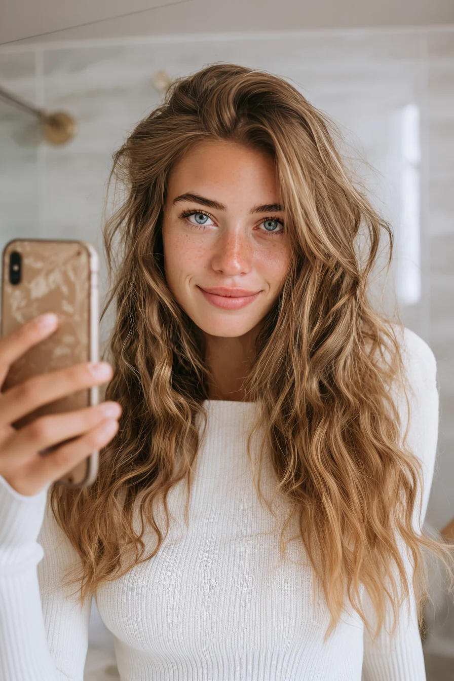 13. Hellbraune strukturierte Schichten (Boho-Frisuren) – Boho-Frisuren