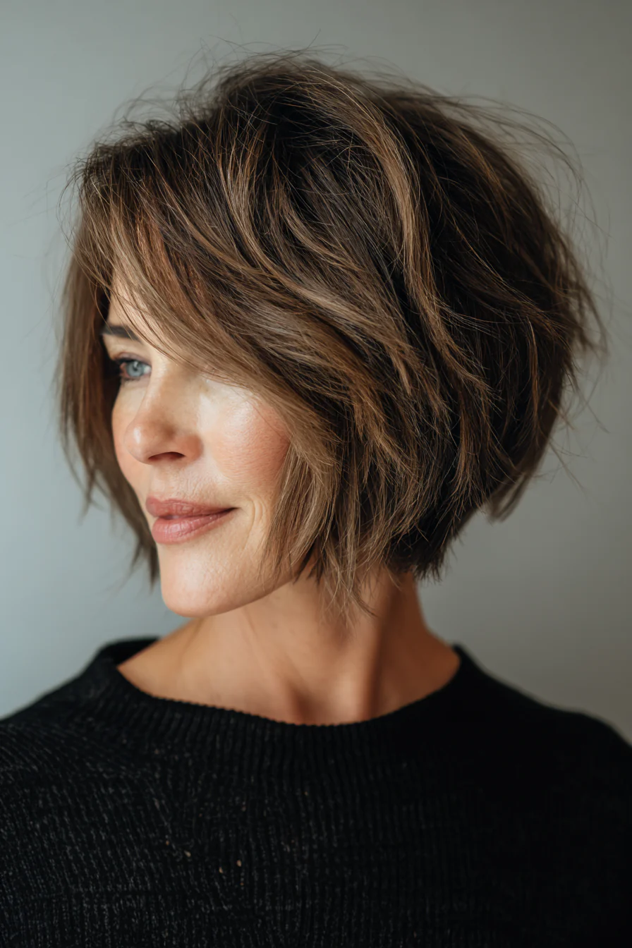 13. Mushroom Brown Soft Choppy Bob (Neue Frisuren für Frauen über 60) – Neue Frisuren für Frauen über 60