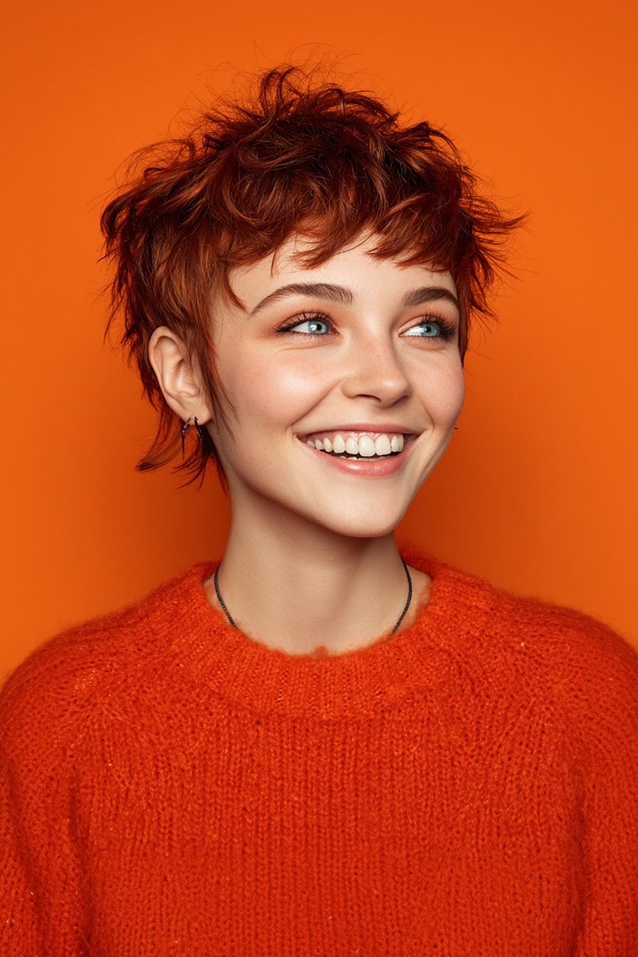 13. Pixie Mullet mit Auburn Glow (Pixie Frisuren) - Pixie -Frisuren