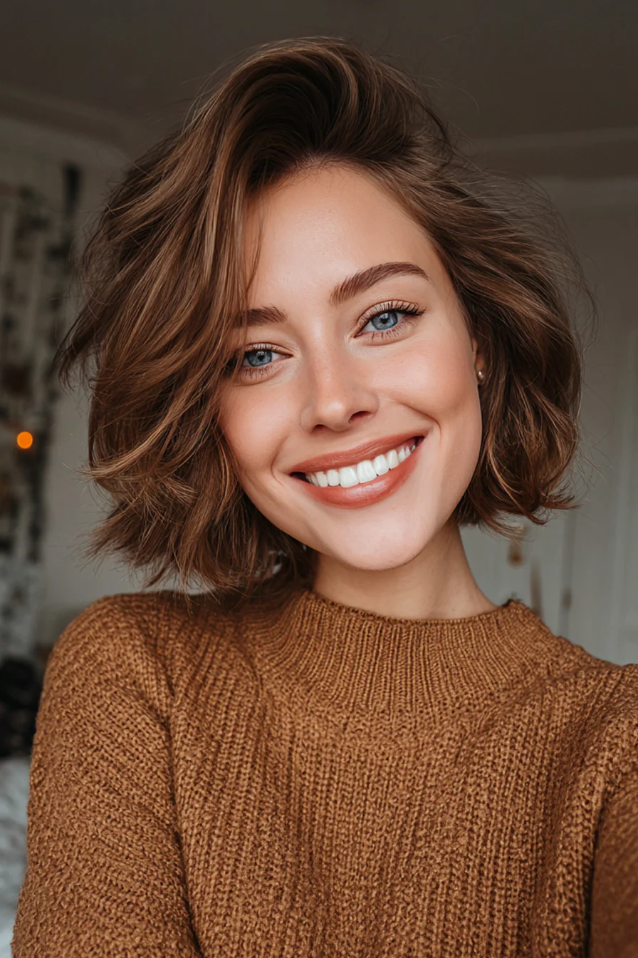 13. Abgerundeter Bob mit Toffee Caramel Glow (kurze formelle Frisuren) – Kurze formelle Frisuren