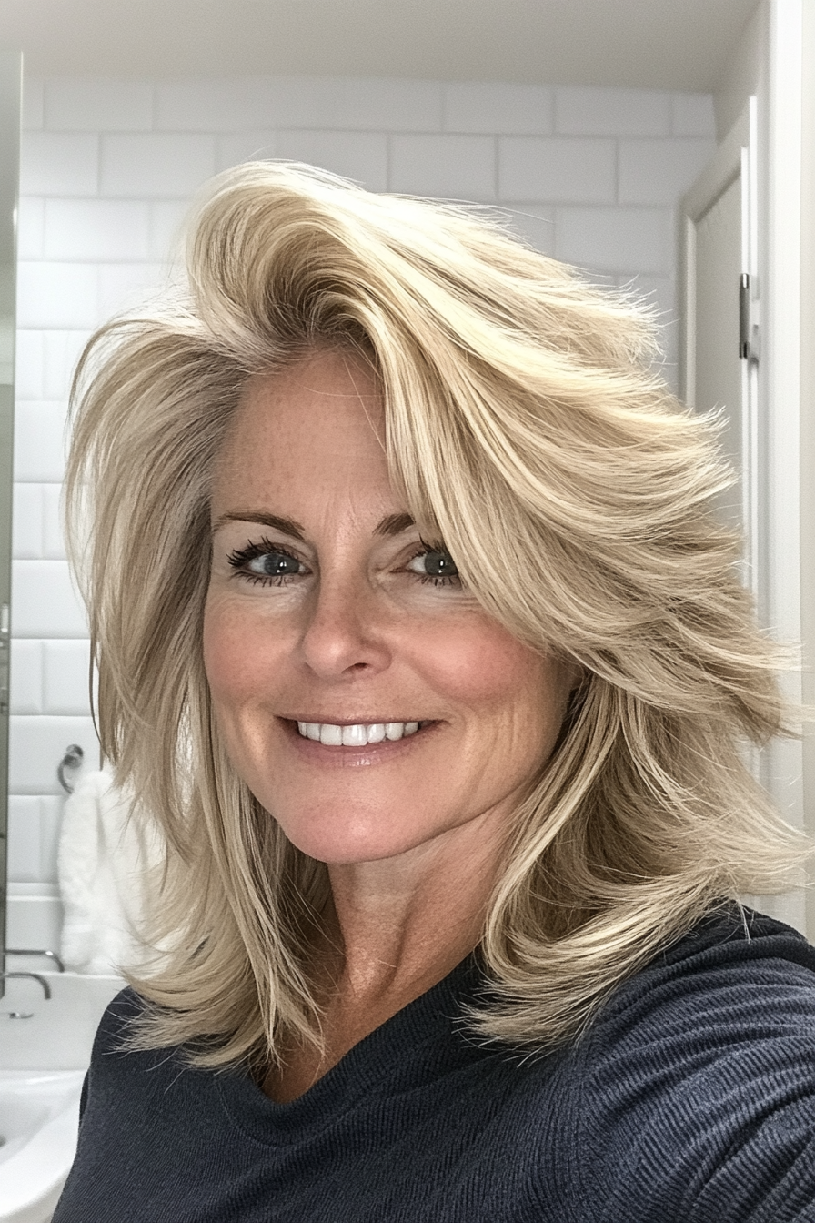 13. Sandy Blonde Modern Mullet (funkige Haarschnitte für Frauen über 50) - Funky Haarschnitte für Frauen über 50