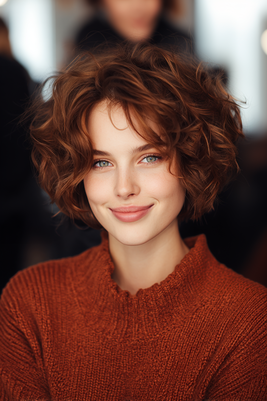 13. Weiche Mokka -Kumpelschichten (kurze lockige Haarschnitte für Frauen) - kurze lockige Haarschnitte für Frauen