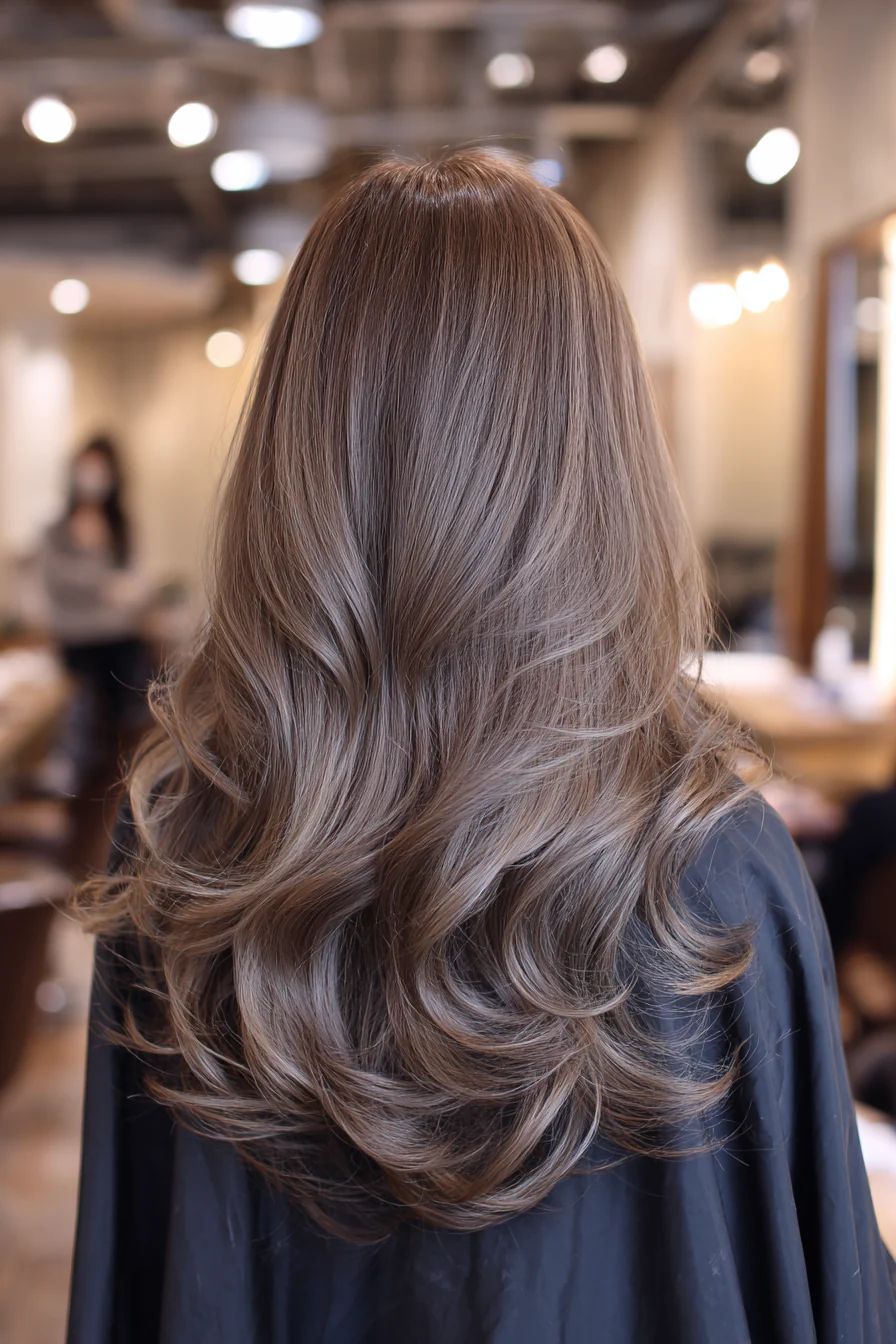 13. Subtile Wellen mit hellem Aschbraun (Langhaarfrisuren für Frauen über 60) – Lange Frisuren für Frauen über 60