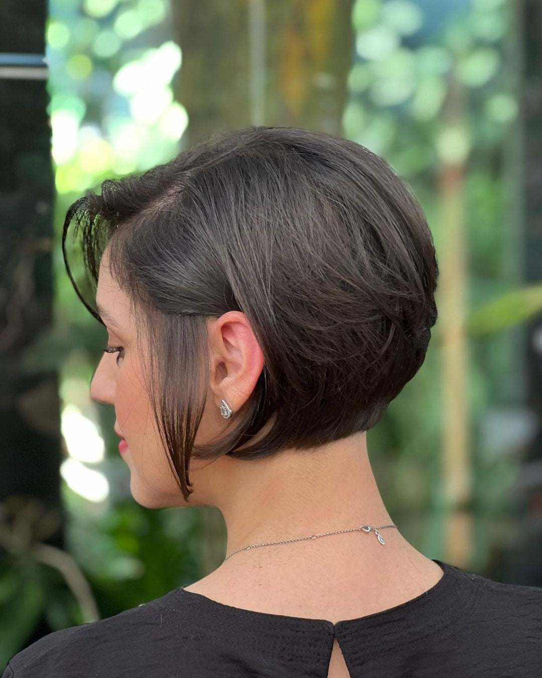 13. Tapered Espresso Bob mit definiertem Nacken (kurzes Bob -Haar)