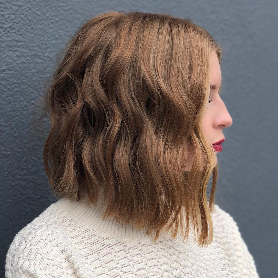 13. Strukturierte abgewinkelte Lob in warmem Kupfer (abgewinkelter Lob Haarschnitt)