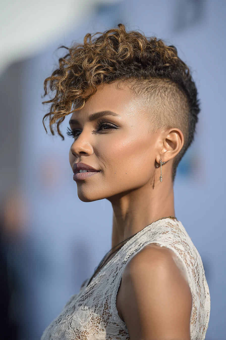 13. Welliger Undercut in Sandy Brown (Kurzhaarschnitte für schwarze Frauen) – Kurzhaarschnitte für schwarze Frauen