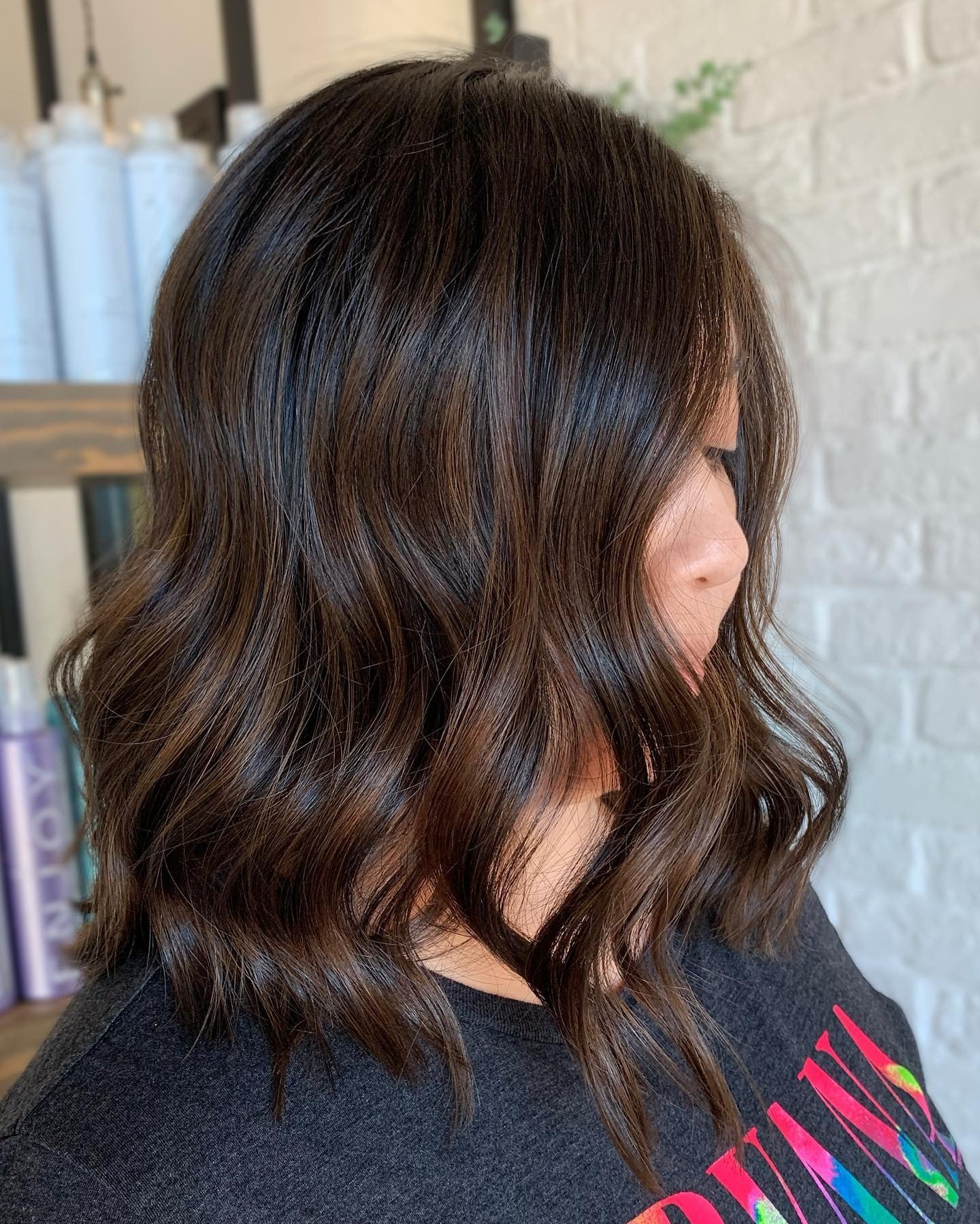 14. Dark Chocolate Glossy Lob (LOB -Frisuren)