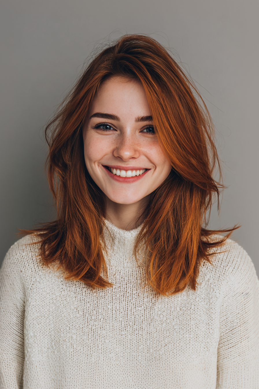 14. Layered Colarbone mit Mahagoni -Glanz (schulterlange geschichtete Frisuren) - schulterlange geschichtete Frisuren