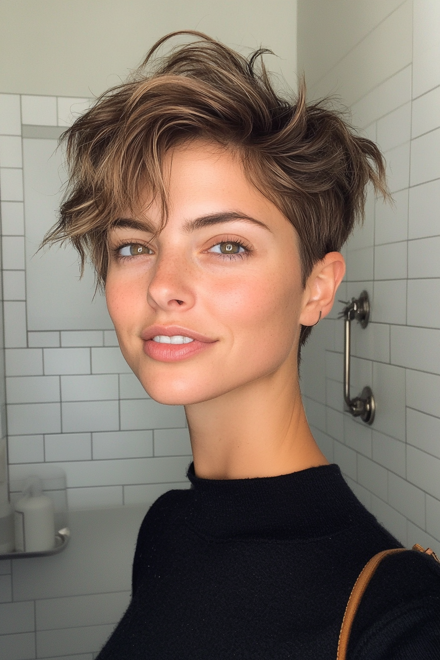 14. Strukturierte Wolfsbraun mit Highlights (unordentliche Frisuren) - Unordentliche Frisuren