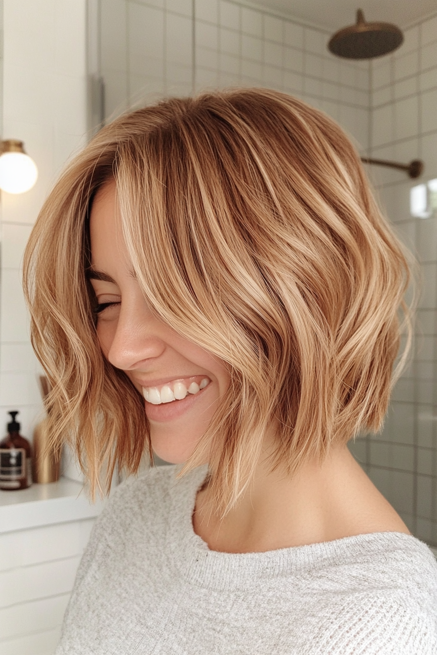14. Wispy Bob in goldenem Honig (Bob -Haarschnitte für Frauen) - Bob -Haarschnitte für Frauen