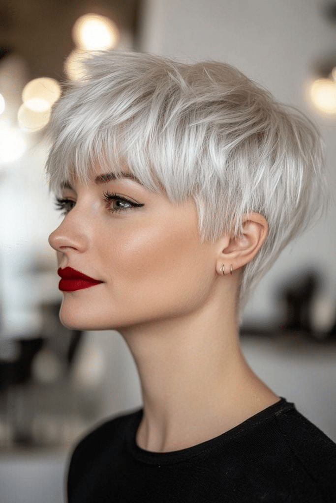 15. Eisblonde Pixie mit klassischem Pony