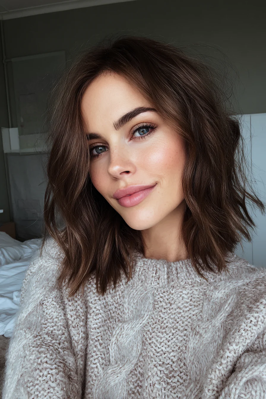 15. Deep Side-Swept Lob in Mocha Melt (Lange Bob-Frisuren) – Lange Bob-Frisuren
