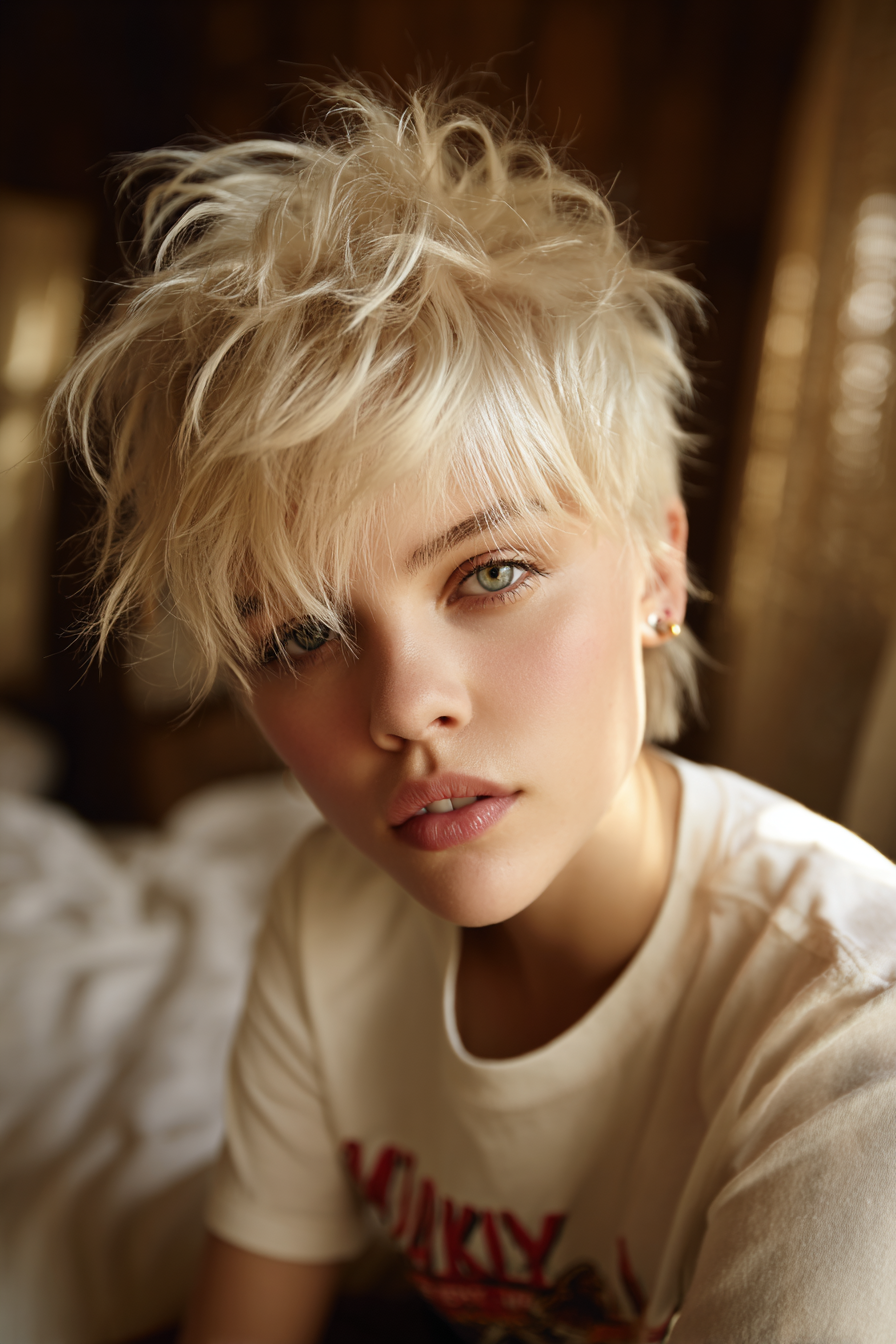15. Dusty Blonde Tapered Pixie (Chaotische blonde Frisuren) – Unordentliche blonde Frisuren