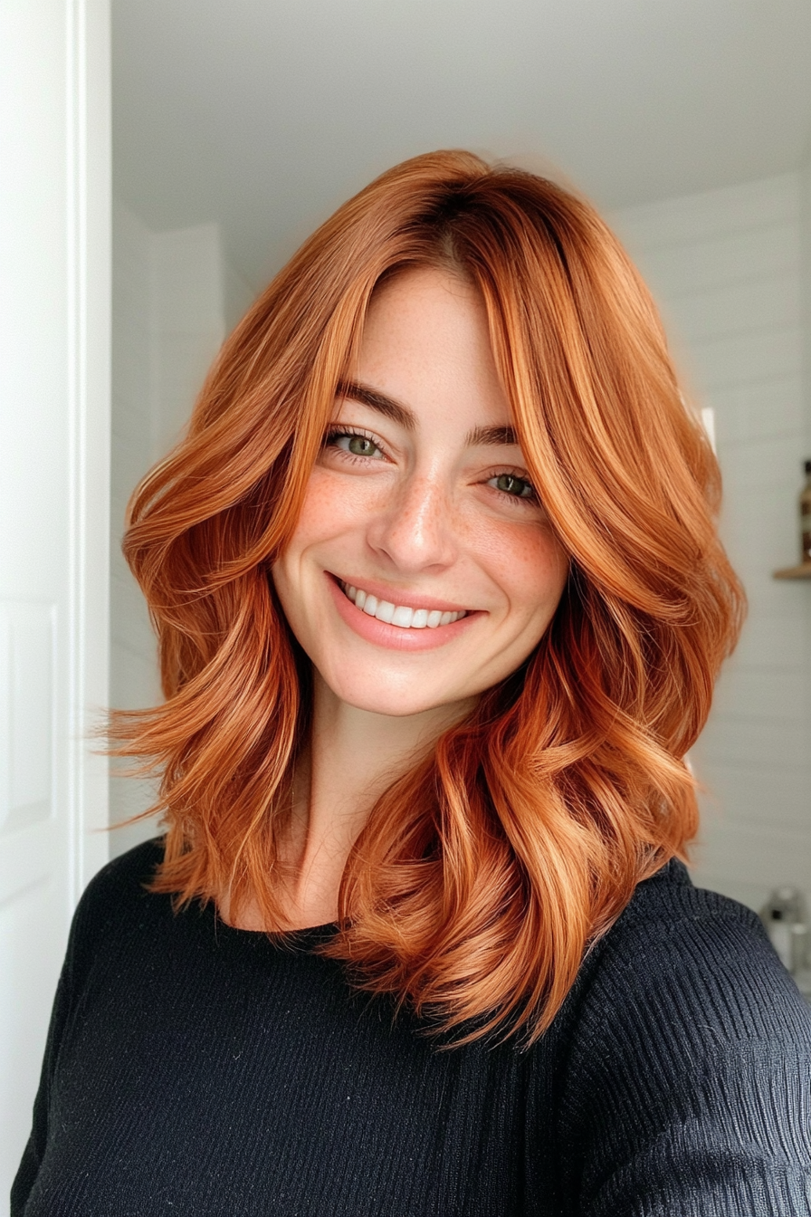 15. mittelgroße Schmetterling geschnitten mit weichem Kupfer (mittelgroße Haarschnitte für krauses Haar) - mittelgroß