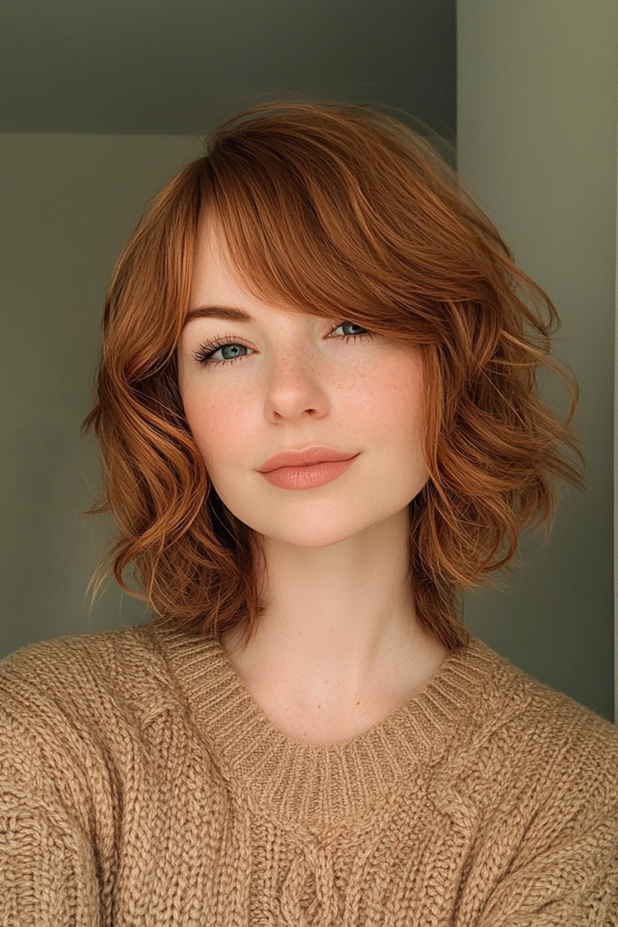 15. Moderne Meeräscheschichten mit weichem Auburn (geschichtete Haarschnitte für dünnes Haar) - geschichtete Haarschnitte für das dünne Haar