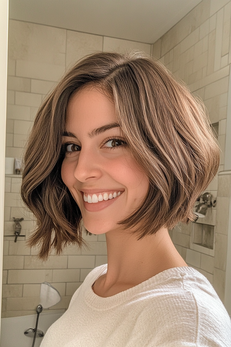 15. sandige Brünette versteckte Bob (Frisuren für dickes Haar) - Frisuren für dickes Haar