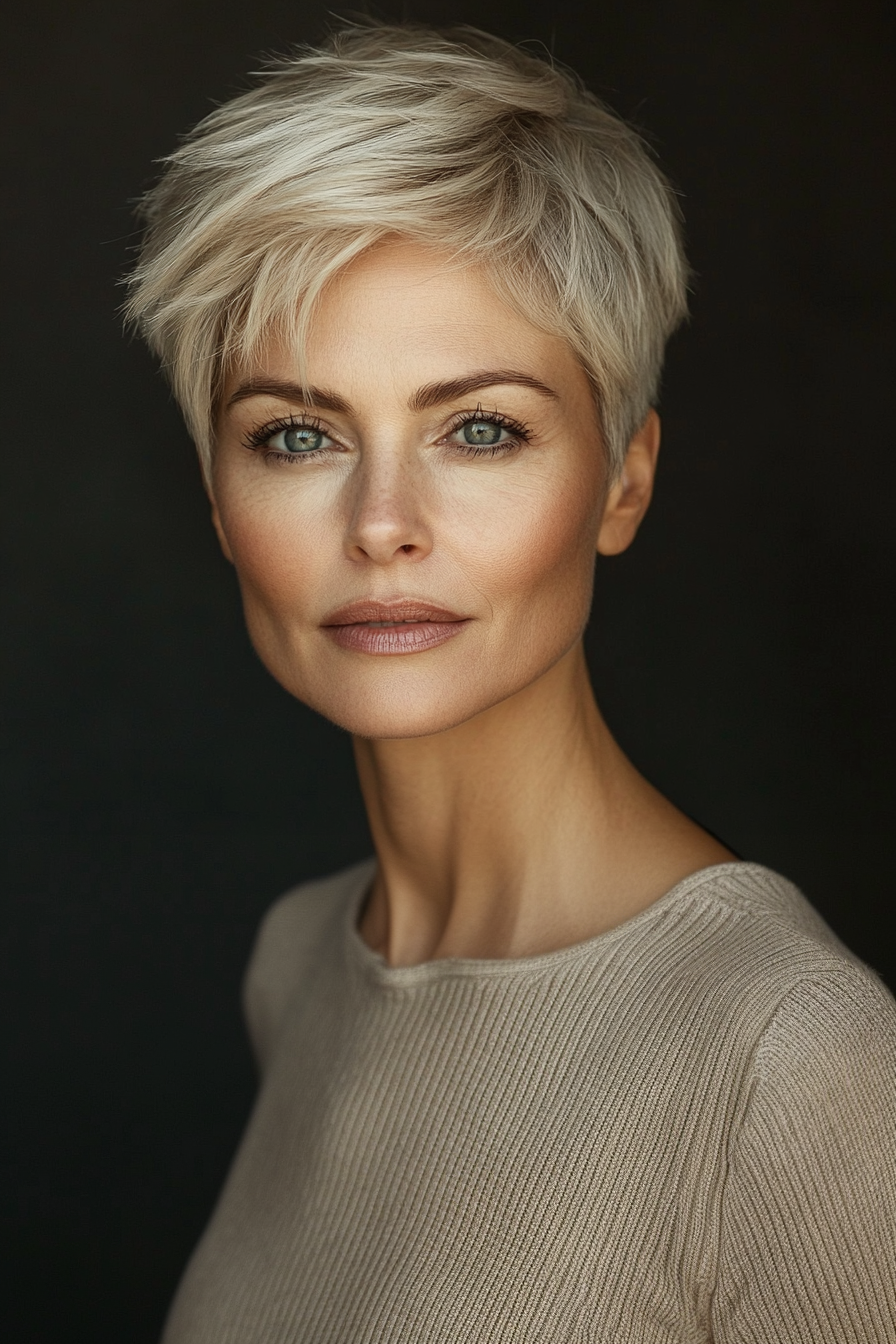 15. kurze sandige blonde Ernte (elegante kurze Frisuren für ältere Frauen) - Elegante kurze Frisuren für ältere Frauen