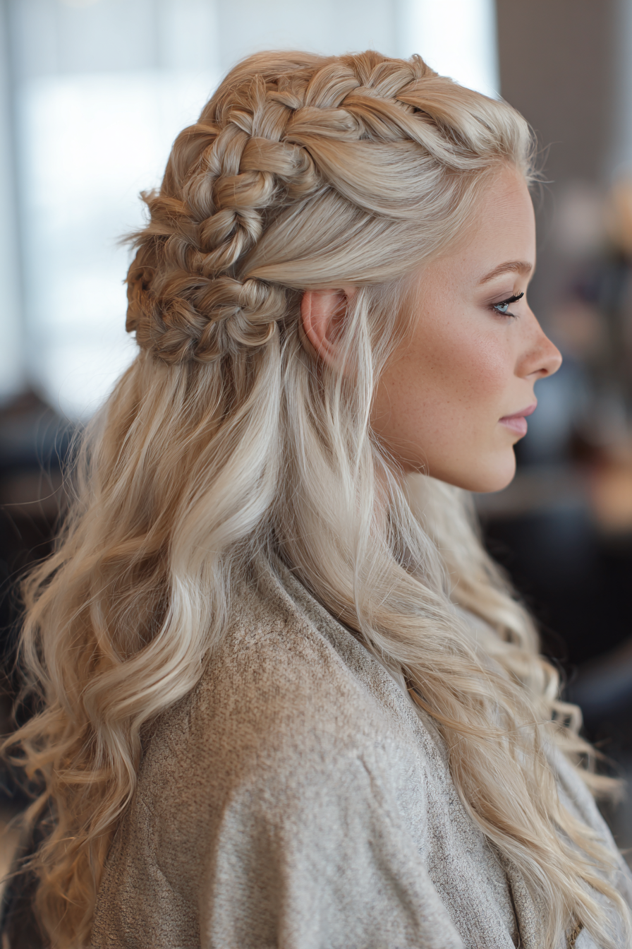 15. Soft Beige Blonde Double Dutch Crown (Wikinger-Frisuren für Frauen) – Wikinger-Frisuren für Frauen