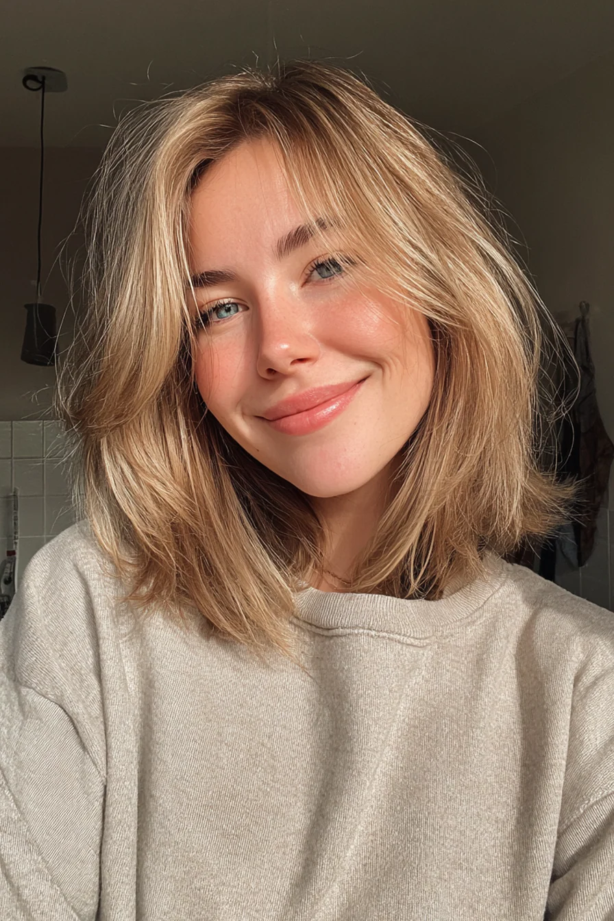 15. Weicher U-förmiger Schnitt in Butterscotch-Blond (Haarschnitte für dünnes Haar) – Haarschnitte für dünnes Haar