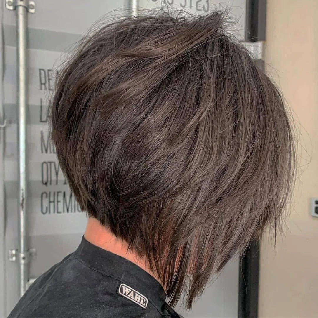 15. Strukturierter Espresso -Stapel (gestapelte Bob -Haare)