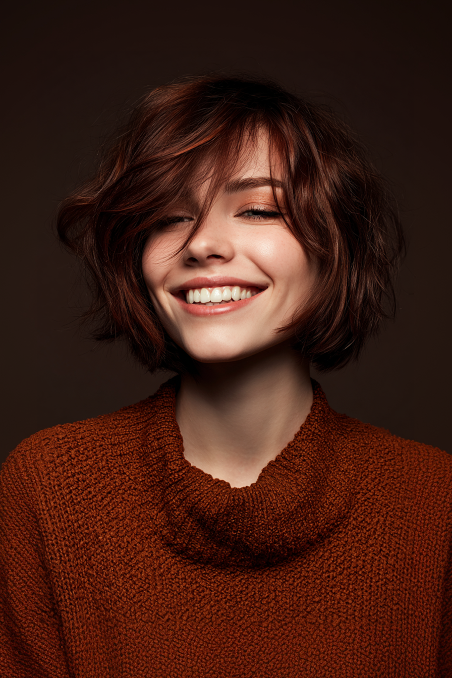 16. Kinnlänge französischer Bob in reichhaltiger Mahagoni (einfache Frisuren) - einfache Frisuren