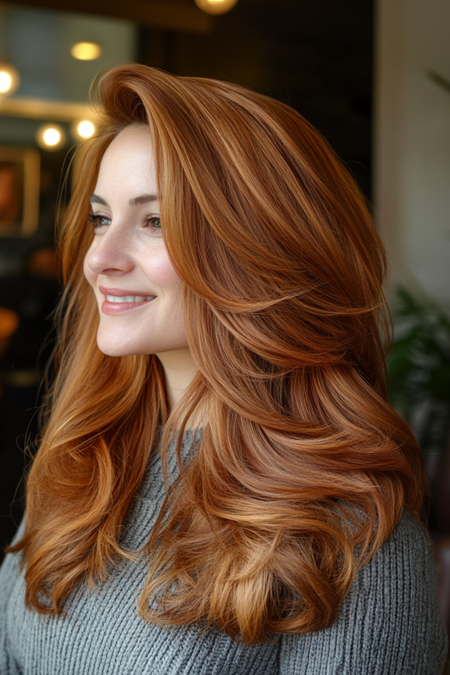 16. Klassische Stiefschichten im Zimtwirbel (geschichtete Haarschnitte für dünnes Haar) - geschichtete Haarschnitte für das dünne Haar