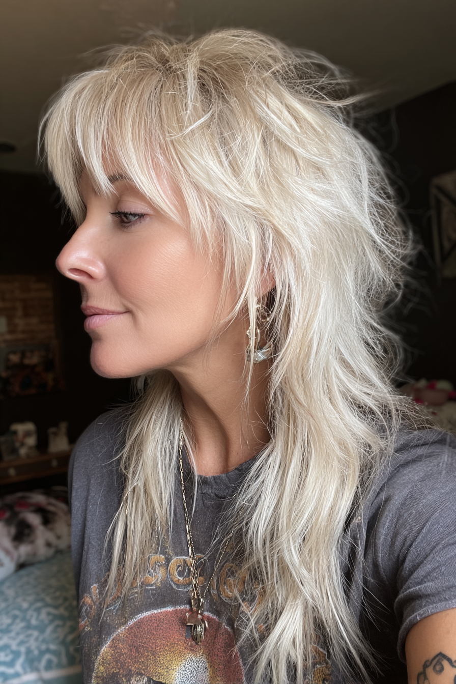 16. Cremiger blonder strukturierter Wolfsschnitt (unordentliche blonde Frisuren) – unordentliche blonde Frisuren