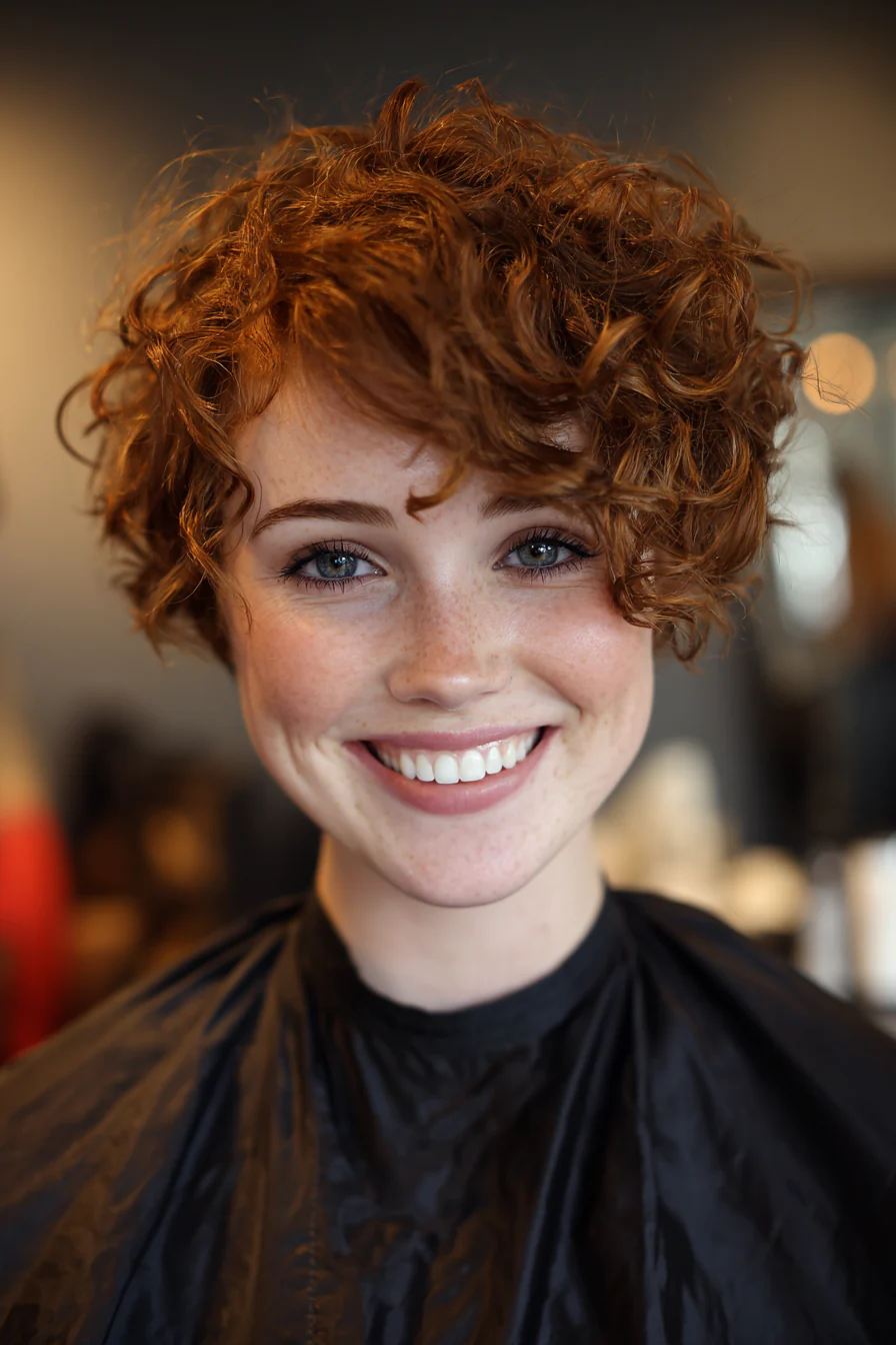 16. Lockiger Pixie in mittlerem Auburn (Pixie-Haarschnitte) – Pixie-Haarschnitte