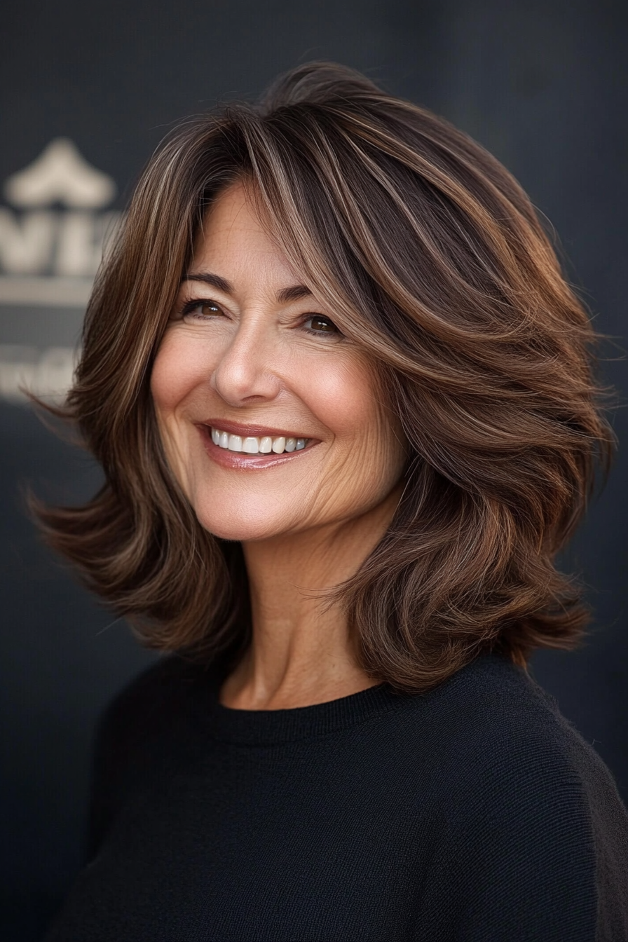 16. Espresso -Shag mit abgerundeten Schichten (Shag -Frisuren für Frauen über 60) - Shag Frisuren für Frauen über 60