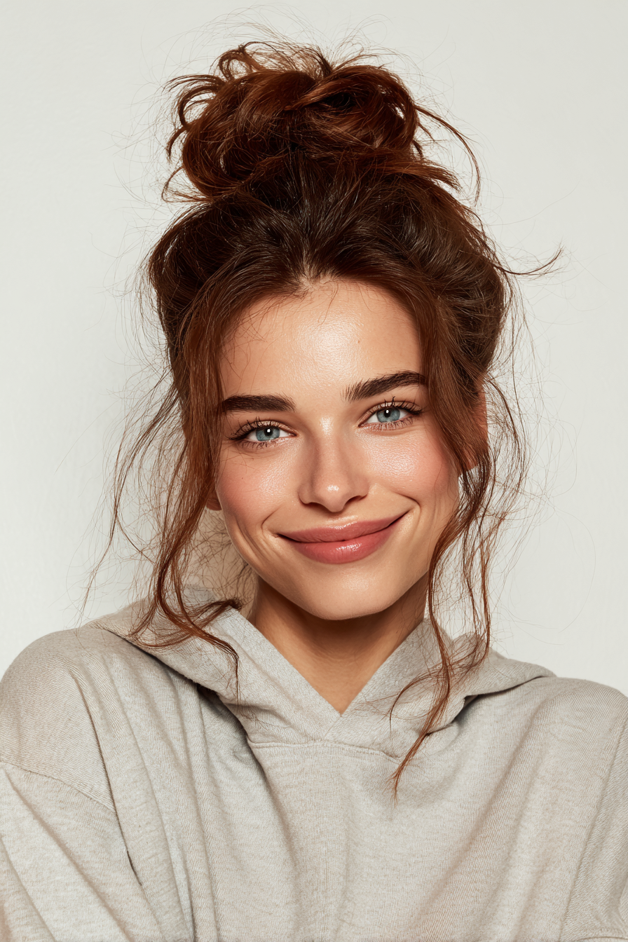 16. Halb -up -Wendung in reichem Auburn (alte Geldfrisuren) - Alte Geldfrisuren