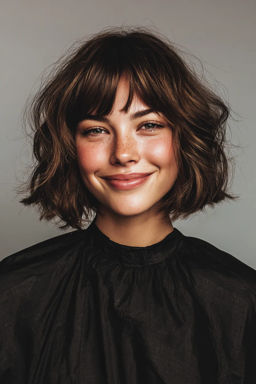 16. Haselnuss-zerzauster Pony (Boho-Frisuren) – Boho-Frisuren