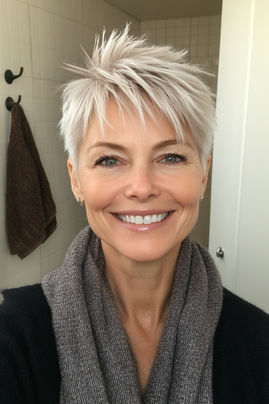 16. eisige blonde Ernte (kurze, stachelige Frisuren für ältere Frauen) - kurze, stachelige Frisuren für ältere Frauen