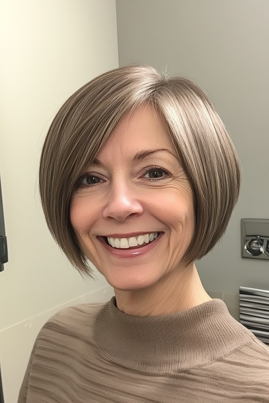 16. Pixie Bob in Ash Braun (kurze gerade Frisuren für ältere Frauen) - kurze gerade Frisuren für ältere Frauen