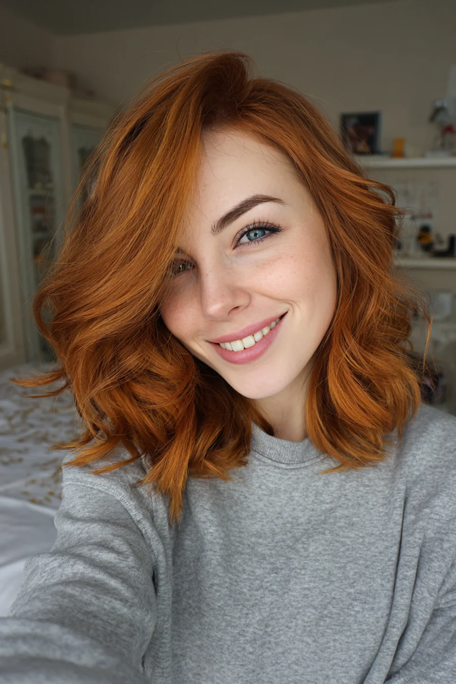 16. Rounded Lob in Chestnut Copper (Lange Bob-Frisuren) – Lange Bob-Frisuren