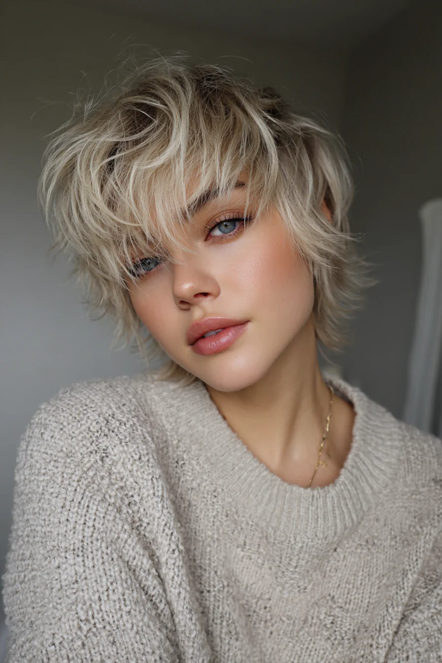 16. Kurzer blonder Wolfsschnitt (kurze blonde Frisuren) – Kurze blonde Frisuren