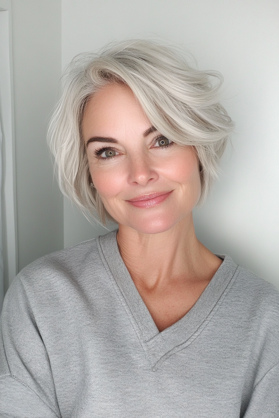 16. Feger -Back -Ernte in Vanilleeisblonde (kurze Frisuren für ältere Frauen mit feinem Haar) - kurze Frisuren für ältere Frauen mit feinem Haar