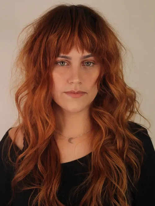 Kupfer-Shag-Haar-Idee