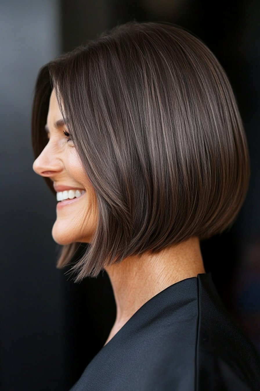 17. Abgleer Bob in kühlem Espressobraun (kühle Haarschnitte für Frauen über 50) - Kühle Haarschnitte für Frauen über 50