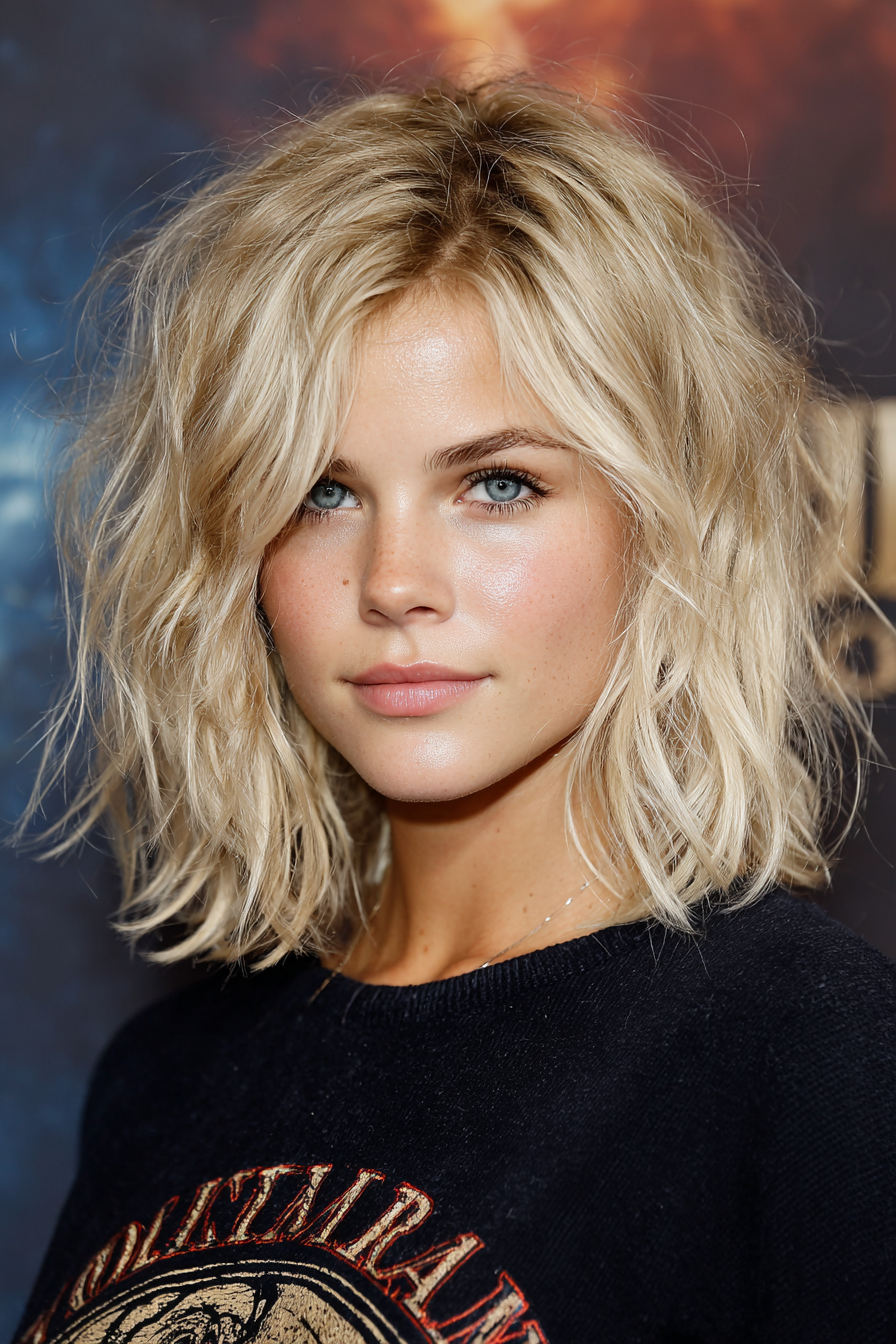 17. Ashy Blonde Razored Lob (Messy Blonde Hairstyles) – Unordentliche blonde Frisuren