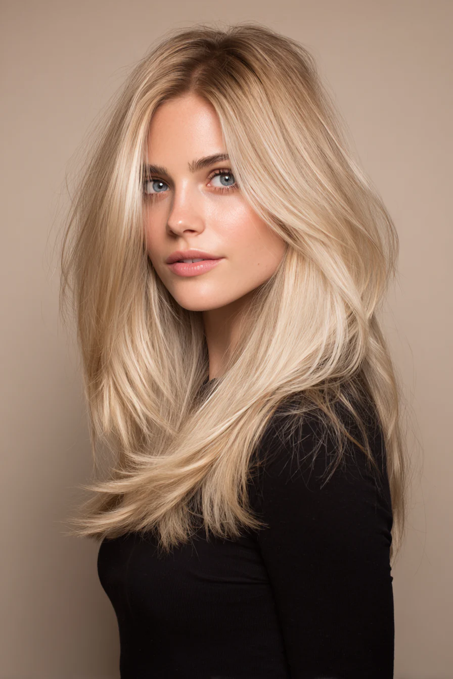 17. Cool Beige Blonde Long Slide Cut (Haarschnitte für langes Haar) – Haarschnitte für langes Haar