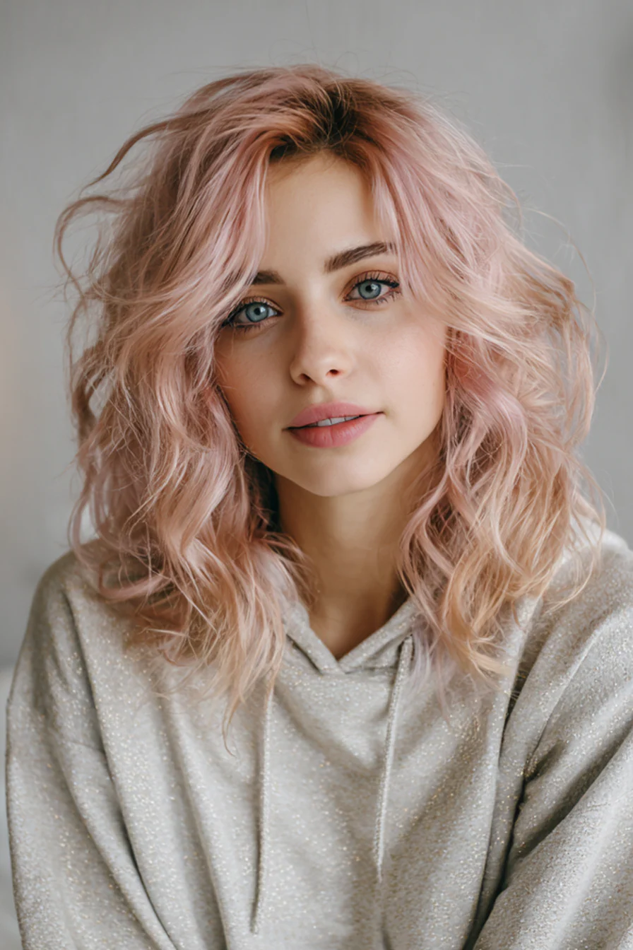 17. Gefiederter Schulterschnitt in Roségold-Beige (Haarschnitte für dünnes Haar) – Haarschnitte für dünnes Haar