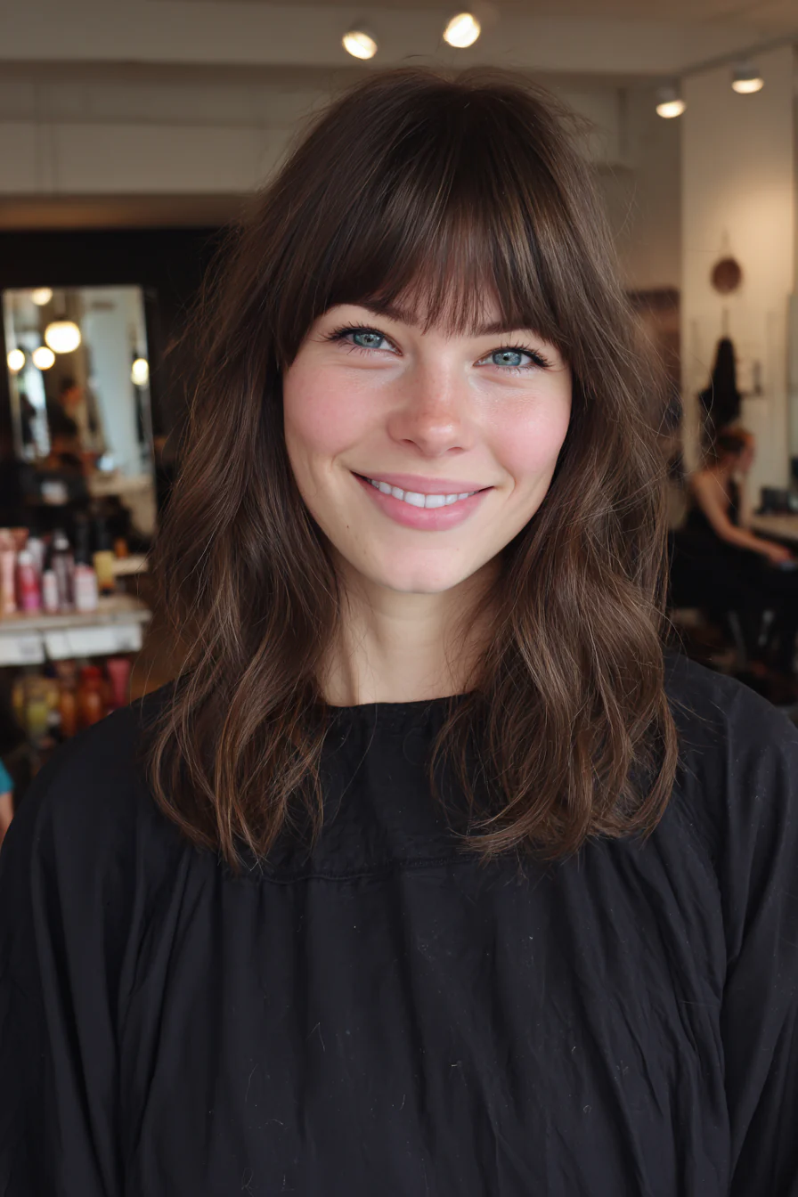 17. Mittellanger Haselnuss-Haarschnitt mit unsichtbaren Schichten (mittellange geschichtete Haarschnitte) – Mittellange geschichtete Haarschnitte