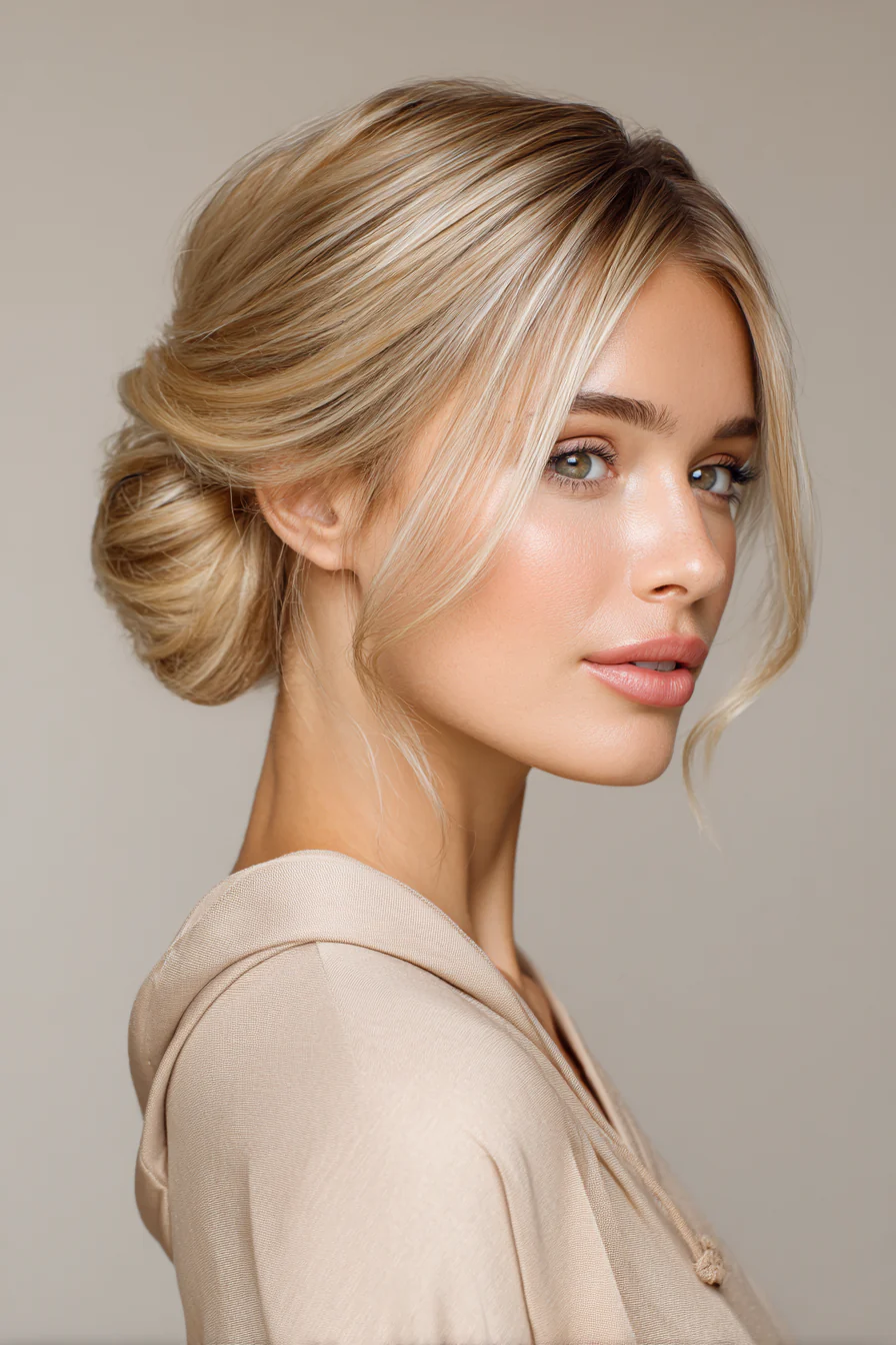 17. Modern Gibson Tuck in Beige Blonde (Brautfrisuren) – Brautfrisuren